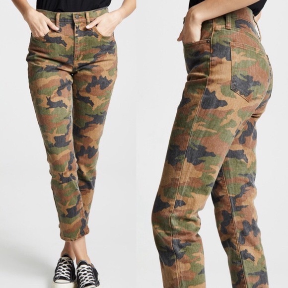 Madewell Camo High Rise Skinny Boy Denim Jean 25